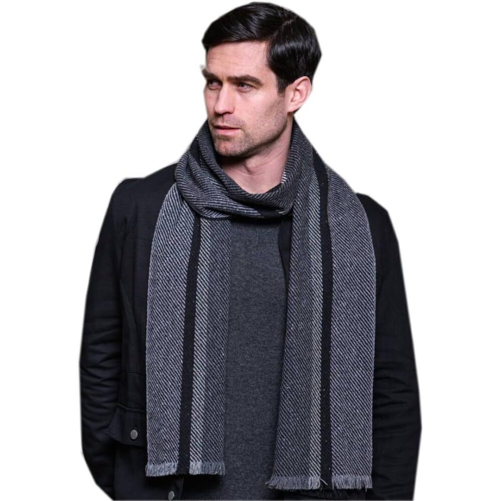 1029 ’s Tweed Scarf - Soft Donegal Dark Gray
